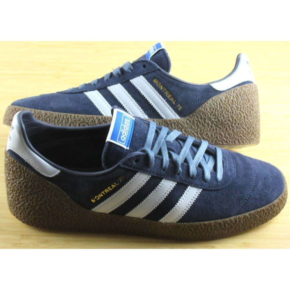 Adidas Men's Montreal 76 Suede Sneakers Navy Blue Gum Sizes NIB JR8372 - Picture 1 of 6